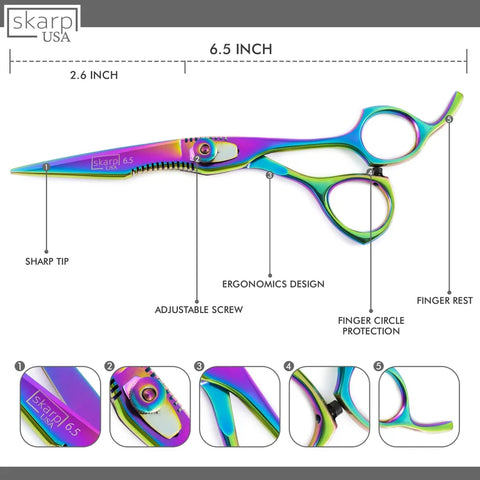 Professional Hair Scissors- 6.5” - Razor Edge Barber Scissors for Men and Women - Premium Shears for Hair Cutting For Salon and Home Use