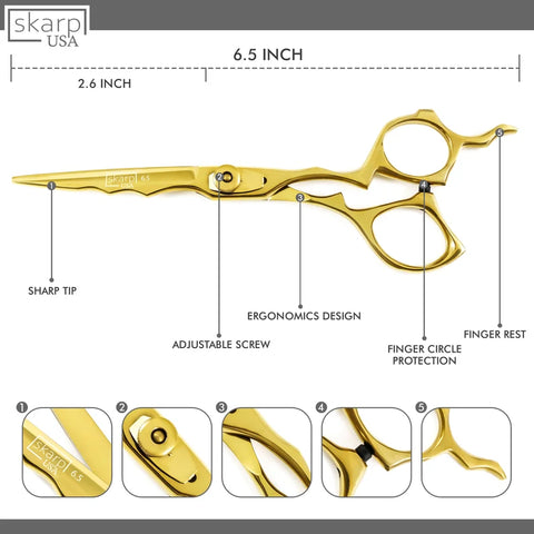 Professional Hair Scissors- 6.5” - Razor Edge Barber Scissors for Men and Women - Premium Shears for Hair Cutting For Salon and Home Use