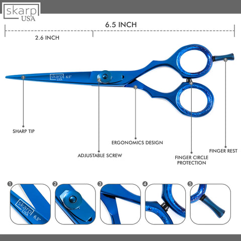 Professional Hair Scissors- 6.5” - Razor Edge Barber Scissors for Men and Women - Premium Shears for Hair Cutting For Salon and Home Use