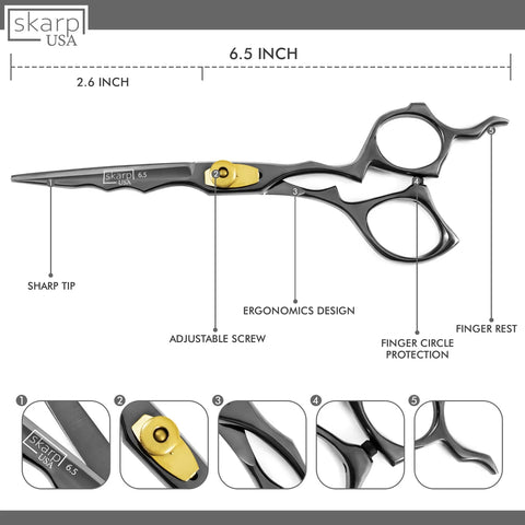 Professional Hair Scissors- 6.5” - Razor Edge Barber Scissors for Men and Women - Premium Shears for Hair Cutting For Salon and Home Use