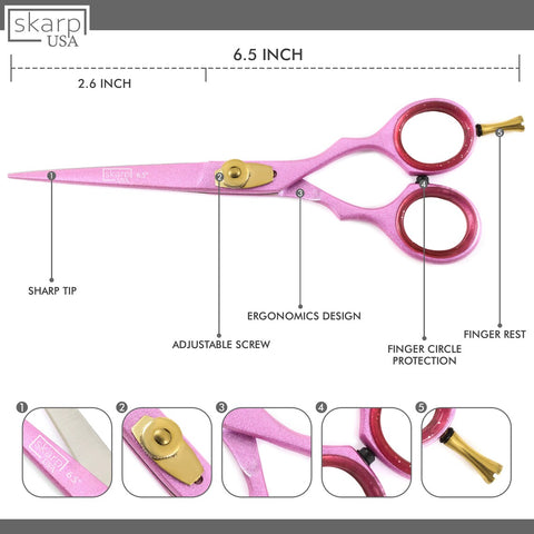 Professional Hair Scissors- 6.5" - Razor Edge Barber Scissors for Men and Women - Premium Shears for Hair Cutting For Salon and Home Use